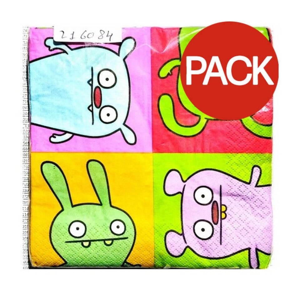 Ugly Dolls 2 Ply Characters Napkins (Pack of 20) - Multicoloured - One Size