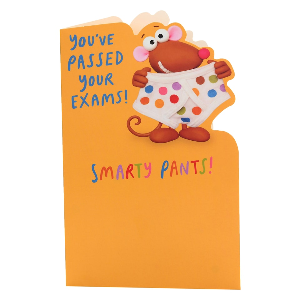 image 1 of Passed Exams/Congratulations Card for Him/Her/Friend | Funny Smarty Pants Design