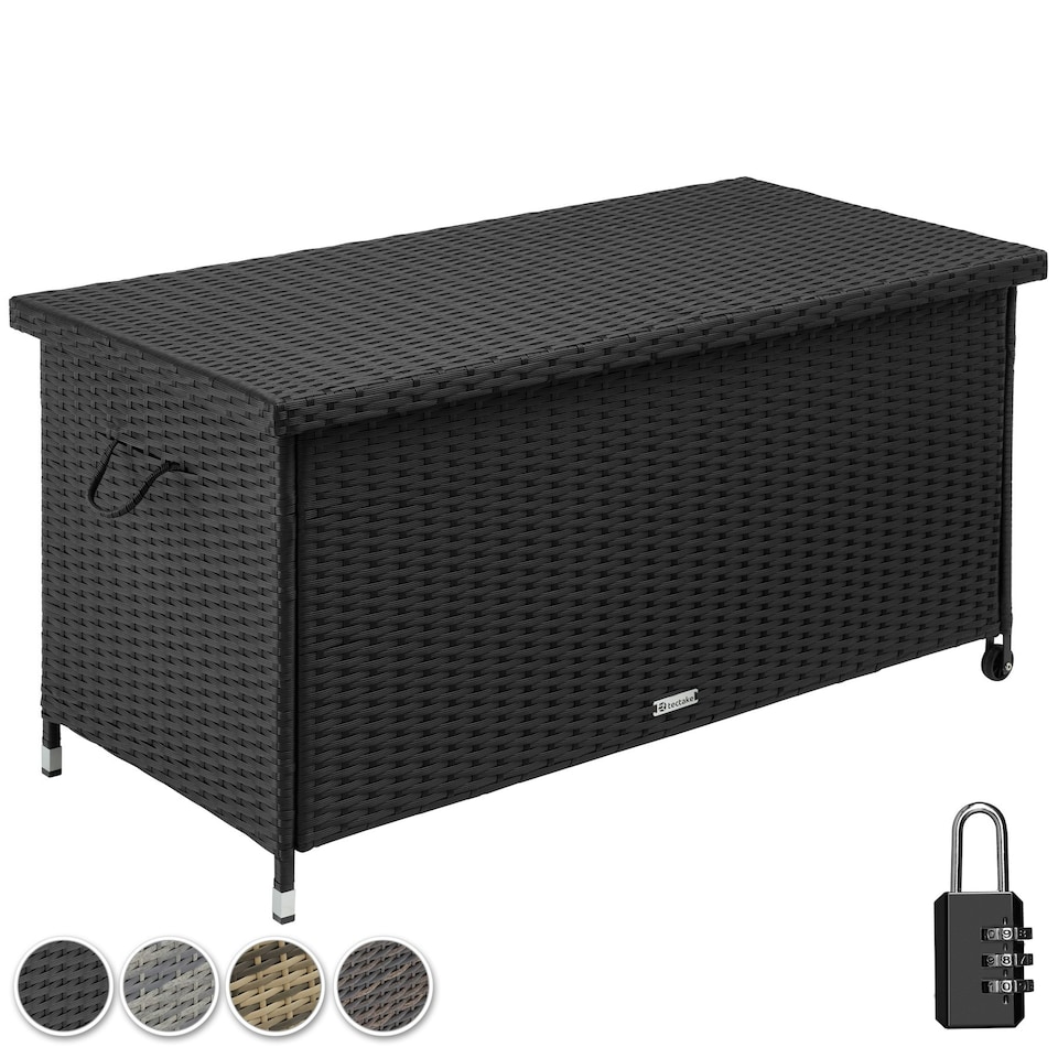 image 1 of Storage Box Kiruna - rattan garden furniture cushion storage 120 x 55 x 61.5 cm | Black | black | 121 x 56 x 60 cm | 1