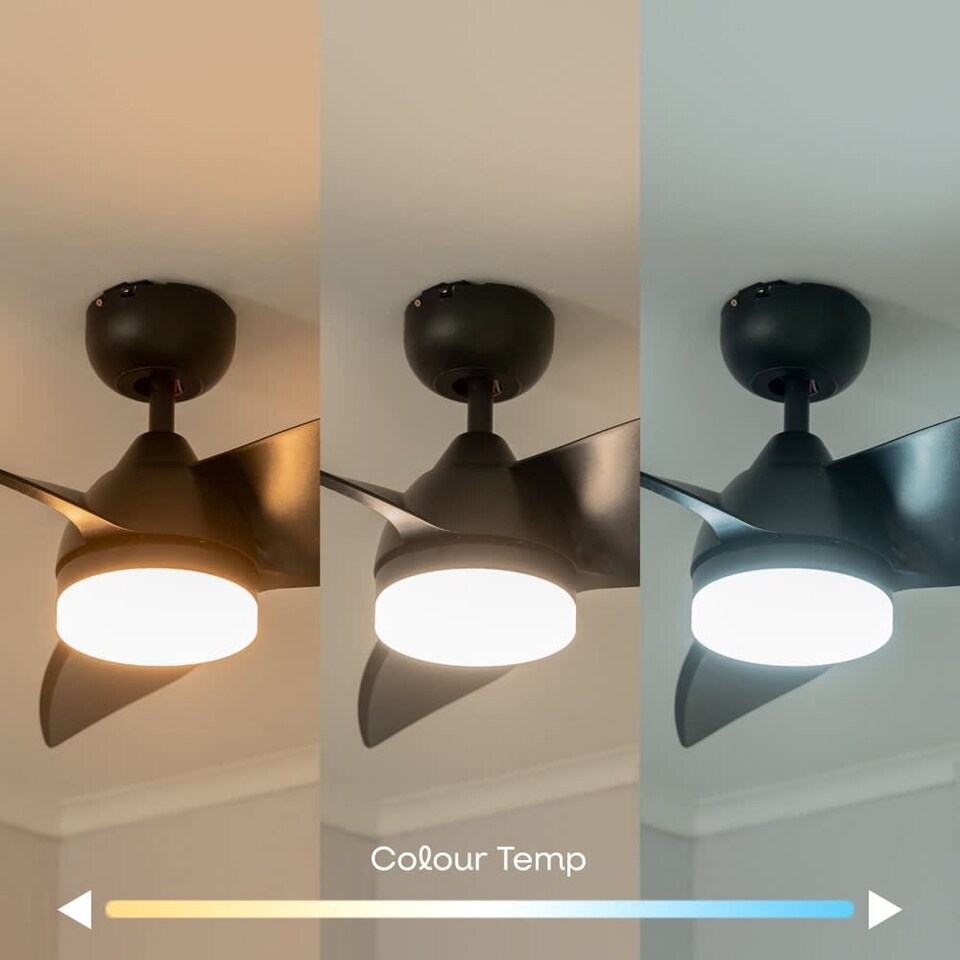 image 1 of ValueLights Black 36 Inch Ceiling Fan Integrated LED & Remote