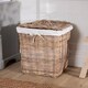 image 1 of Large Square Rattan Laundry Basket Brown