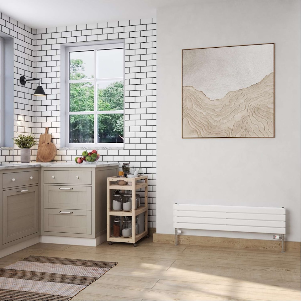 image 1 of Typhoon Axis - White Horizontal Radiator H272mm x W1200mm Double Panel