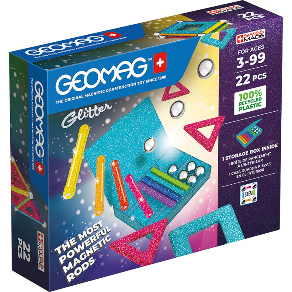 image 1 of Geomag Recycled Magnetic Glitter Panels 22 Pieces