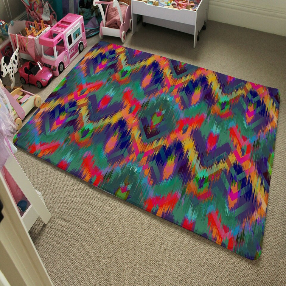 image 1 of Abstract ethnic ikat pattern (Rug) Multi | XL: 160x230cm