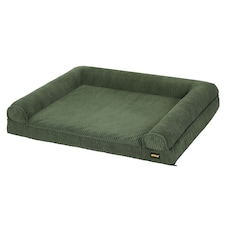 Large Dog Pet Bed Orthopedic Washable Waterproof Corduroy Wear Resistant 93x63cm | Green | L | L