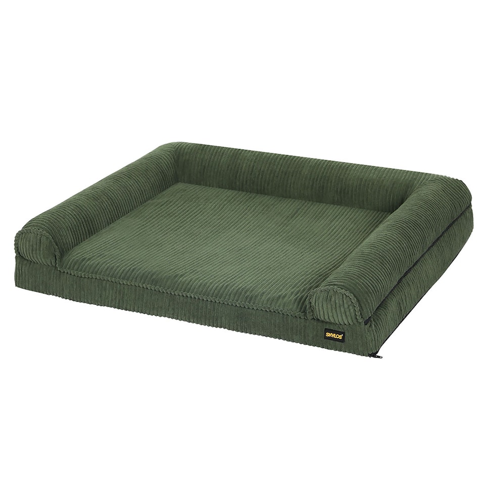 image 1 of Large Dog Pet Bed Orthopedic Washable Waterproof Corduroy Wear Resistant 93x63cm | Green | L | L