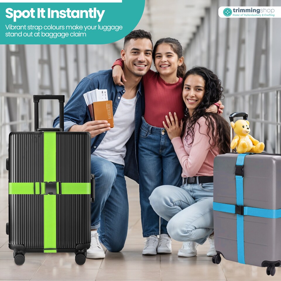 image 1 of Strong Adjustable Luggage Strap with Buckle - Pack of 4