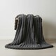 image 2 of Luxury Big Cord Blanket Thick Ribbed Throw Ultimate Comfort Warmth | Grey