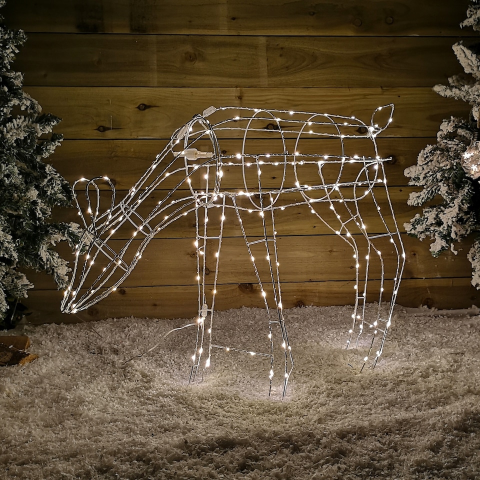 image 1 of 63cm Outdoor Twinkling LED Grazing Reindeer Christmas Decoration in Warm White