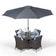 image 1 of Savannah Round 4 Seater Rattan Patio Dining Set | Grey | Grey