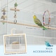 image 5 of PawHut Bird Cage with Stand, Wheels, Toys, for Budgies, Finches, White