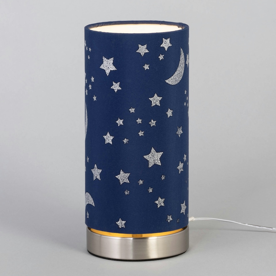 image 1 of BHS Glow Kid's LED Moon and Stars Table Lamp, Silver Grey | Silver