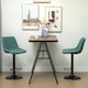 image 2 of HOMCOM Bar Stools Set of 2 Adjustable Swivel Bar Chairs with Backrest Green