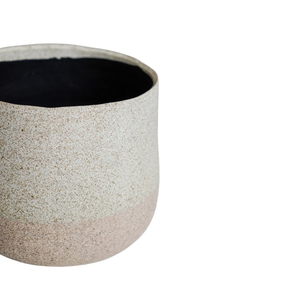 image 1 of Celeste Planter - Ceramic - L21 x W26 x H26 cm - Cream | Brown