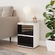image 4 of Gloss 2 Drawer Skagen High Wooden Bedside Cabinet No Handle Drawer Storage | Multi | White & Black | 1