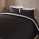 image 2 of OHS Contrast Border Microfibre Bedding Set Duvet Cover with Pillowcase | Black | Black/Stone | King