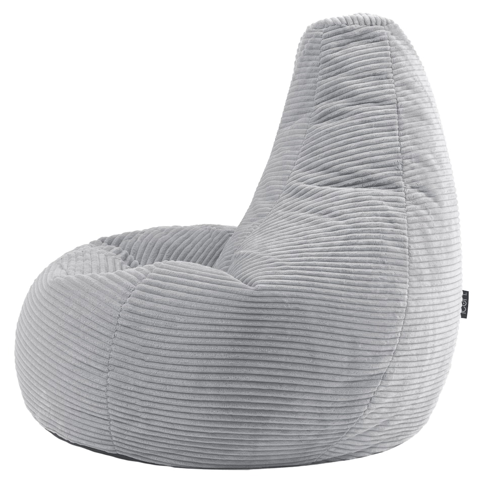 image 1 of icon Gaming Bean Bag Recliner Jumbo Cord Grey