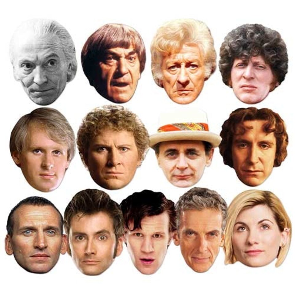 Doctor Who Complete Series All Doctors Cardboard Face Masks - Pack of 13