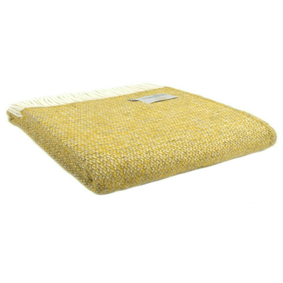 image 1 of Lifestyle Illusion Throw/Blanket - Yellow/Grey