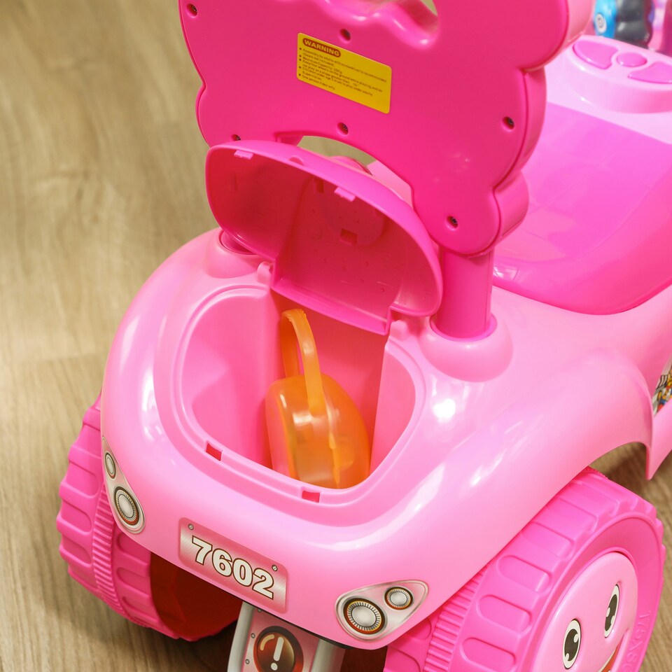 image 1 of AIYAPLAY Ride on Toy, Foot to Floor Design with Music, Light, Horn, Pink