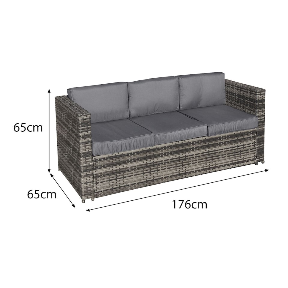 image 1 of Oseasons Malta Rattan 6 Seater Corner Set in Grey