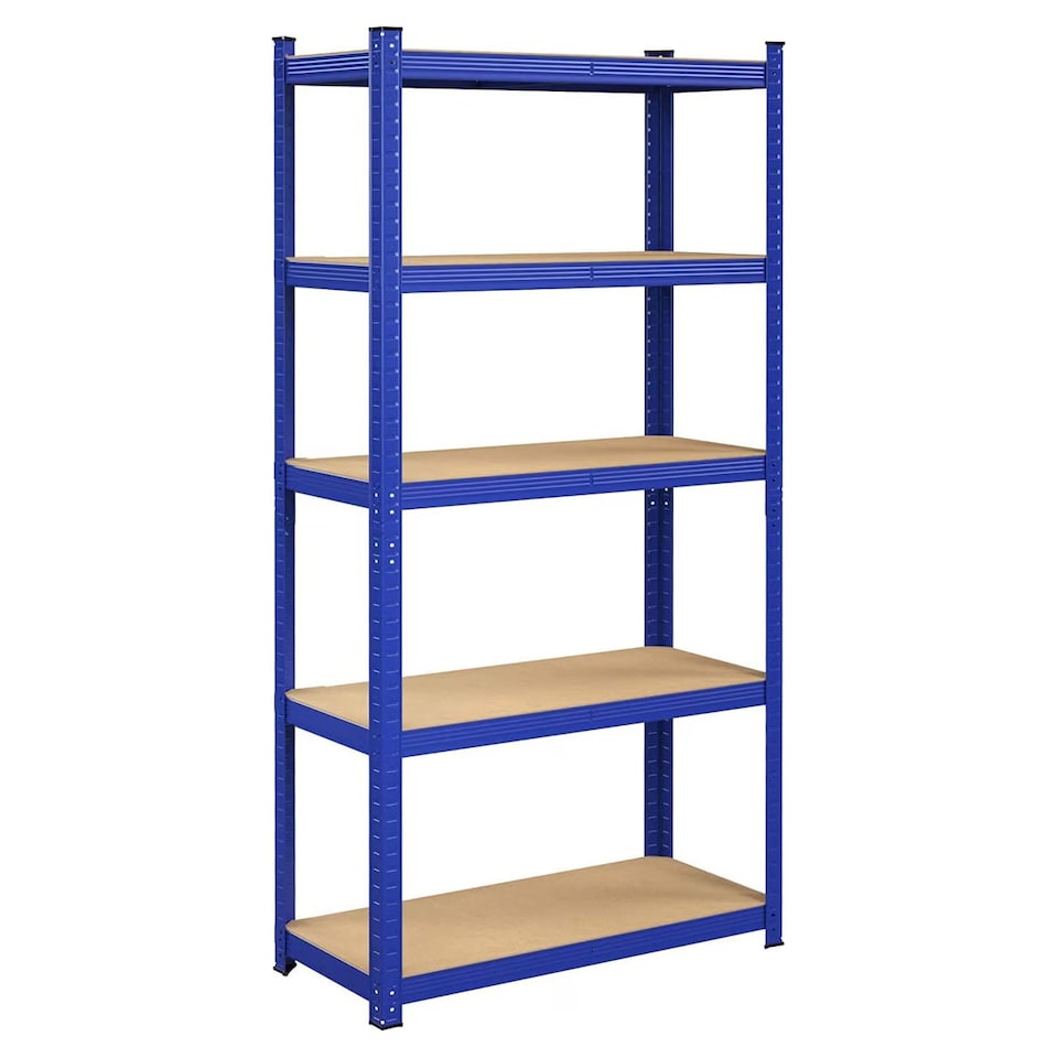 image 1 of Shelving Unit Blue Boltless Heavy Duty 5 Tier  – 180cm Tall, 375kg Capacity Garage Racking