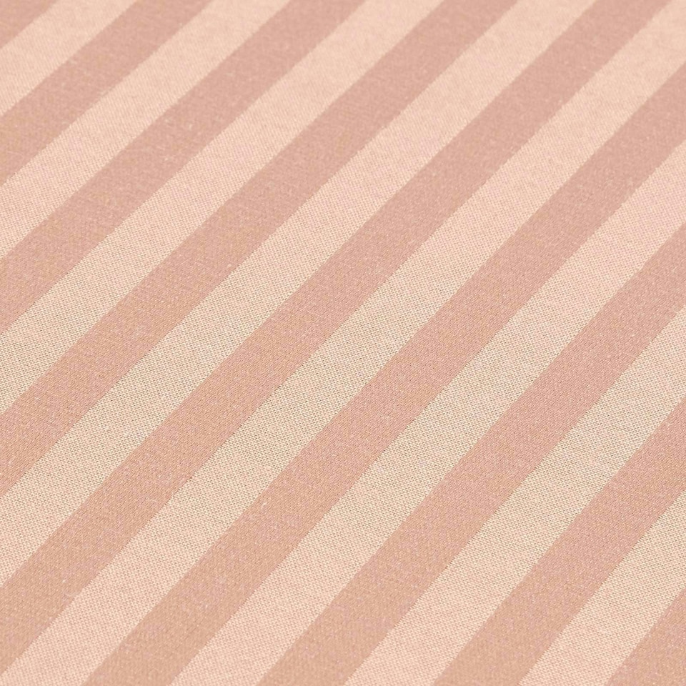 image 1 of Homescapes Taupe Beige Egyptian Cotton Satin Stripe Flat Sheet 330 TC, Double | Cream | Double