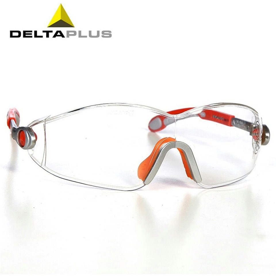 image 1 of Delta Plus Vulcano Adjustable Polycarbonate Work Safety Glasses - Clear - One Size