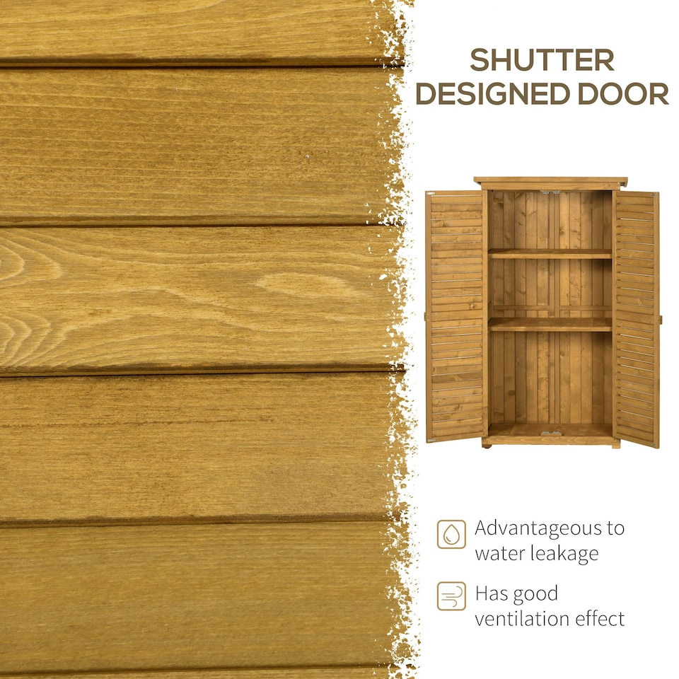 image 1 of Outsunny Wooden Garden Storage Shed, 3-Tier