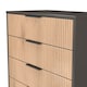 image 5 of Fuji 4 Drawer Chest of Drawers in Slatted Effect & Graphite (Ready Assembled) | Grey | Slatted Effect & Graphite