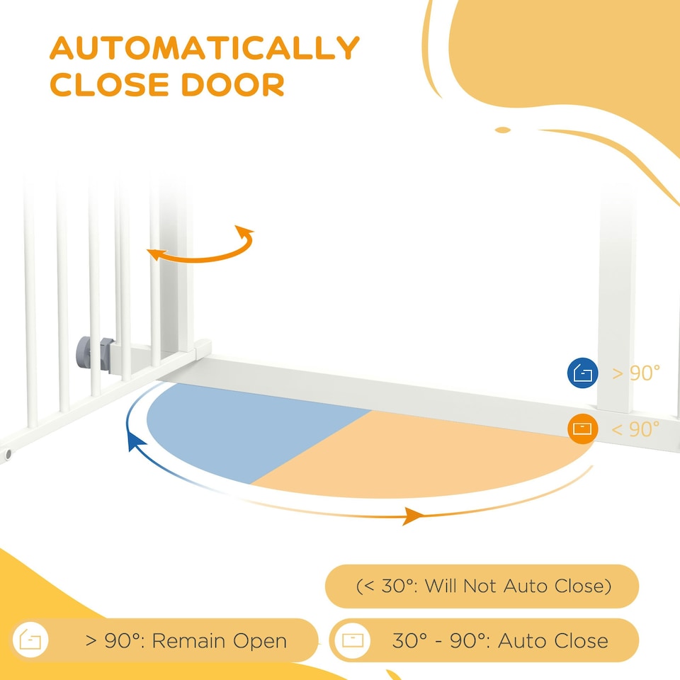 image 1 of Pressure Fit Safety Gate w/ Auto Closing Door, for Small, Medium Dogs, 74-80cm
