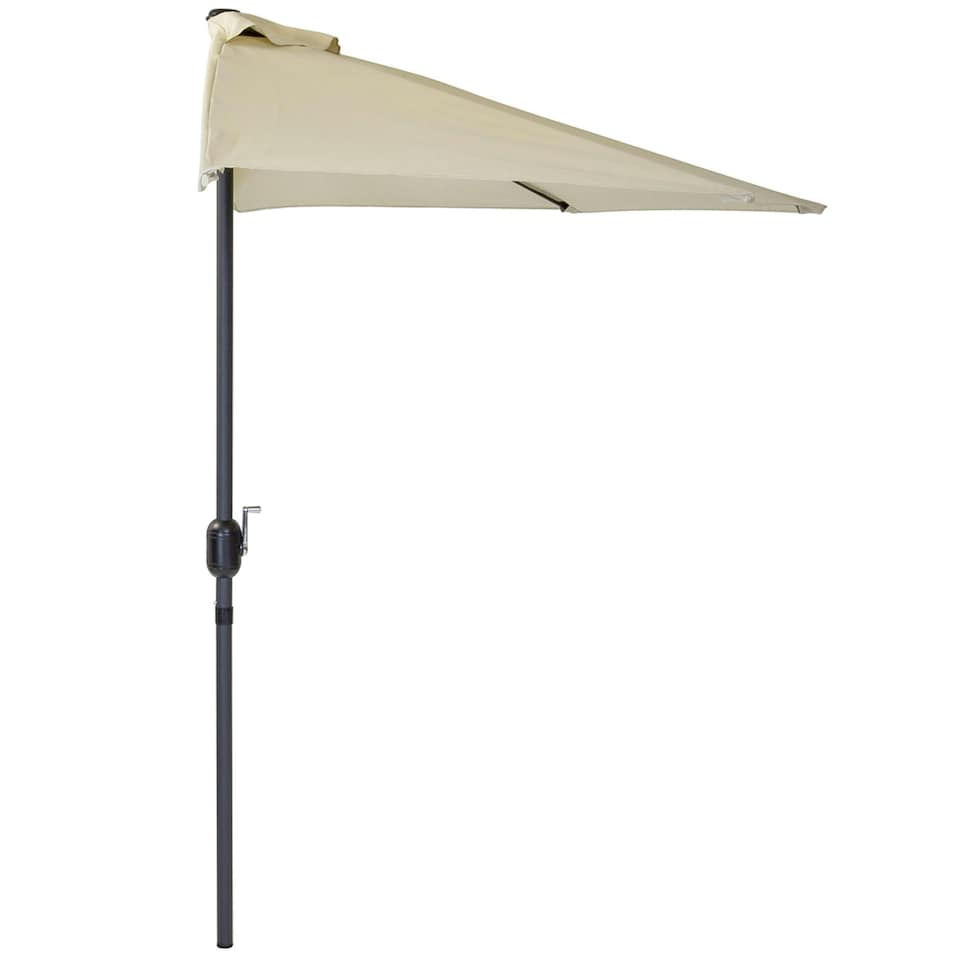 image 1 of Charles Bentley 2.7m Metal Garden Balcony Umbrella With Crank Function - Beige