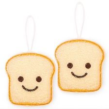Kikkerland Set of Two Toast Scrub Sponges - Gold