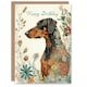 image 1 of Happy Birthday Doberman Dog and Spring Flowers Birthday Card