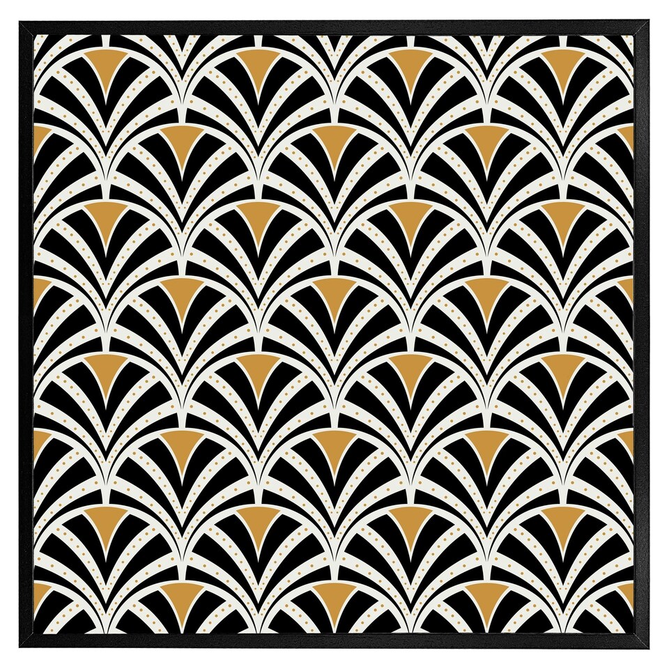 image 1 of Black & gold shells geometric (Picture Frame) Brown | XS