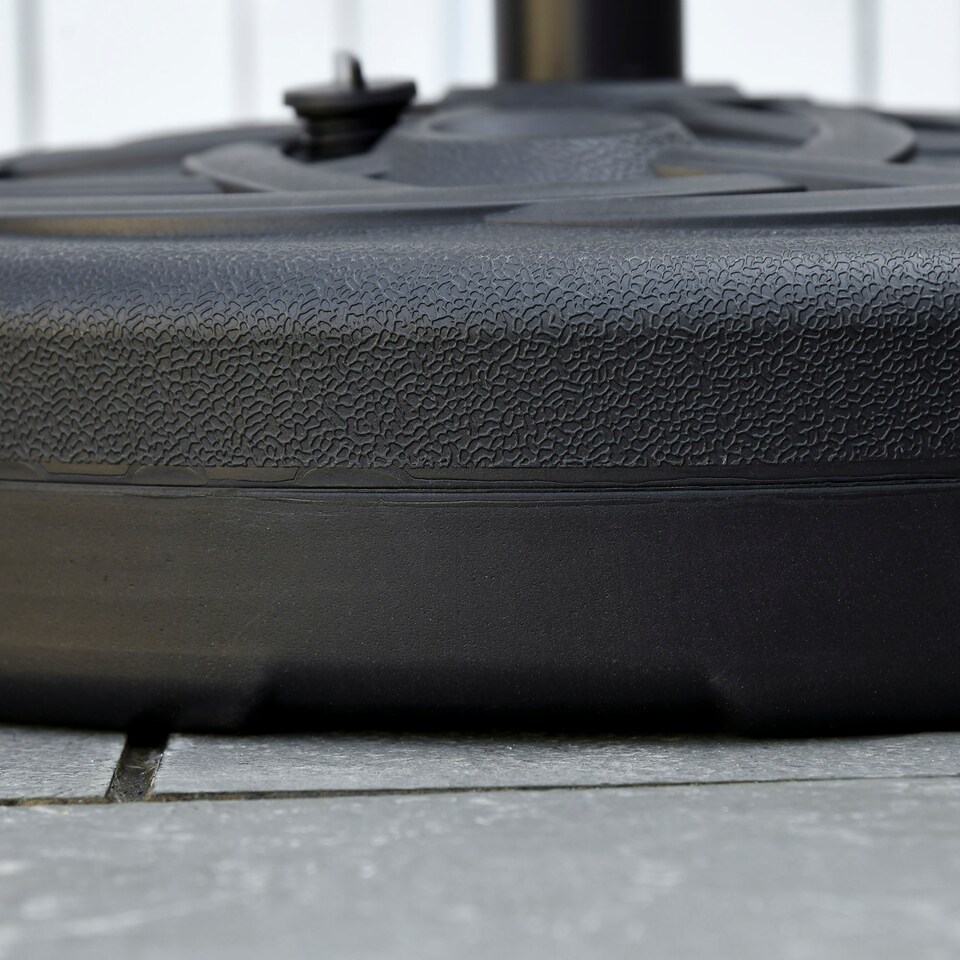 image 1 of Outsunny Garden Parasol Base Water or Sand Filled Weight with Built-In Handle | Black | Black | Φ56 x 30.5H cm