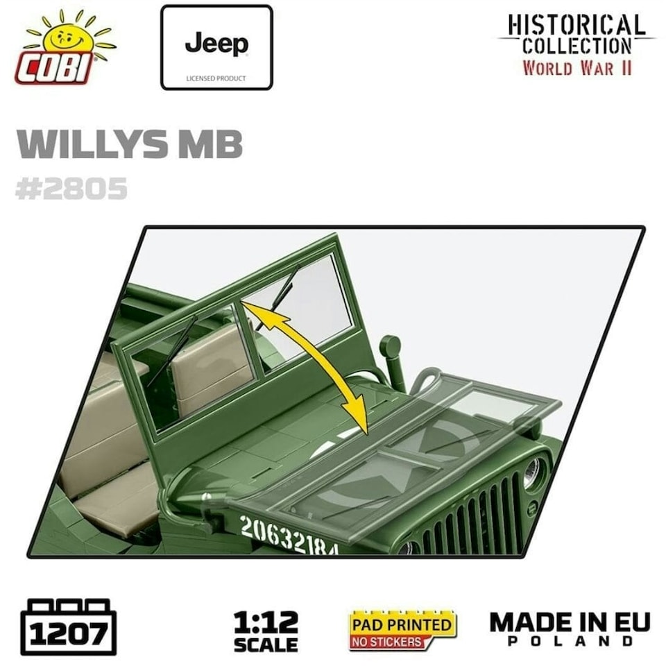 image 1 of Willys MB brick model Jeep - COBI 2805 -  1207 brick Jeep model