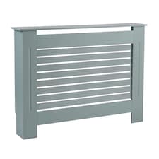 Extending Radiator Cover Adjustable Wooden MDF Slatted Grill | Grey