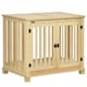 image 1 of PawHut Wooden Dog Crate End Table w/ Soft Washable Cushion, for Medium Dogs