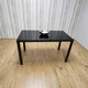image 2 of Dining Table Black Glass Kitchen Place for 6 Seats, Dining Table Only (Black H 75 x L 134 x W 70 cm) Grey