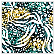 Tropical leaves & animal print (Picture Frame) White | S