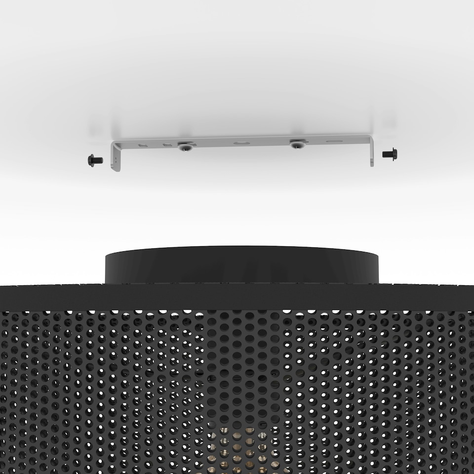 image 1 of EGLO Manby Black Mesh Drum Ceiling Light