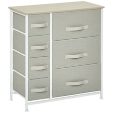 HOMCOM Chest of Drawers with 7 Dresser Drawers for Home Bedroom, Light Grey