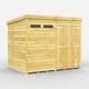 image 1 of 8 x 6 Feet Pent Security Shed - Double Door - Wood - L178 x W243 x H201 cm Brown