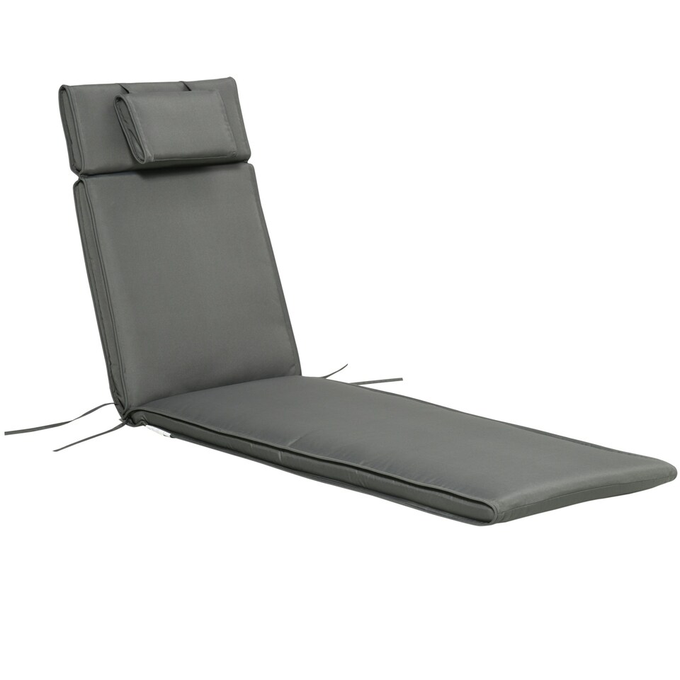 image 1 of Outsunny Garden Sun Lounger Chair Cushion Reclining Relaxer Indoor Outdoor 