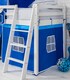 image 4 of Moro Cabin Bed with Slide and Brilliant Blue Cotton Tent, Tower & Tunnel in White
