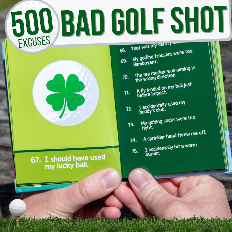 image 1 of 500 Excuses for a Bad Golf Shot Funny Gift Books