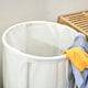 image 8 of HOMCOM 100L Round Laundry Hamper with Wheels for Bedroom Bathroom Cream White