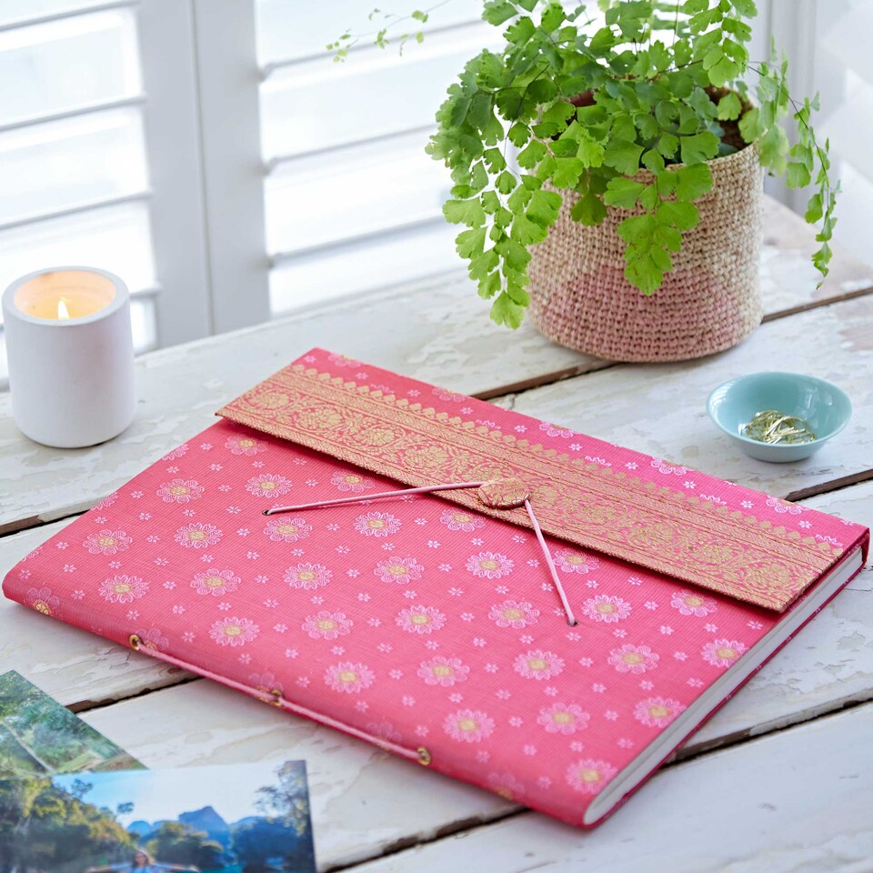 image 1 of Extra Large Sari Fabric Photo Album