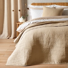 Bianca Quilted Lines Bedspread | Cream | Natural | One Size